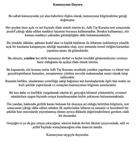 Sadettin Saran'ın test sonucu pozitif çıktı